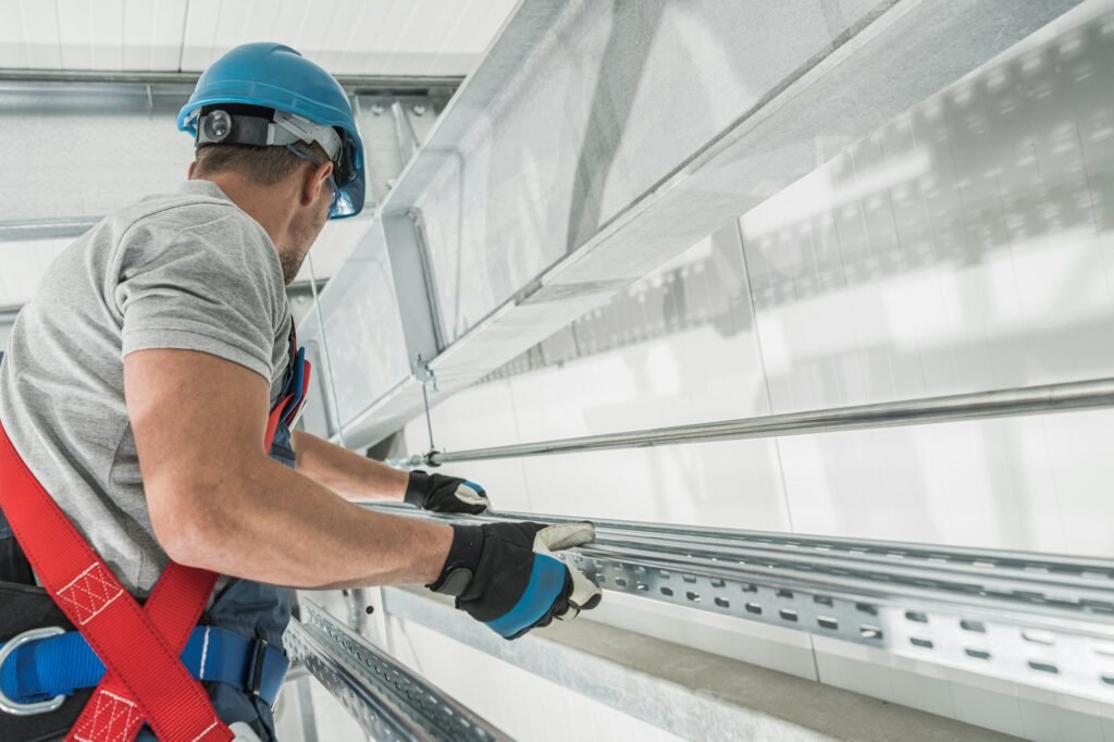 construction-worker-inside-a-warehouse-building-preparing-aluminium-elements